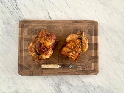 Gourmet Large End Grain Cutting Board and Mineral Oil Set, Includes 14" x 20" Chopping Board with Juice Channel and 8oz of Butcher Block Oil