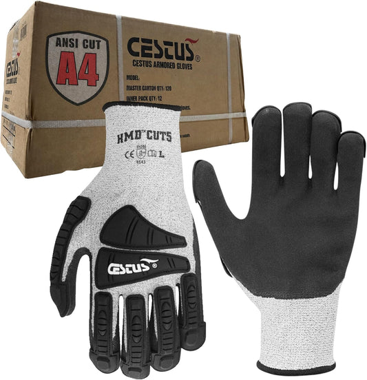 Cestus 3008, Nitrile Coated Impact Gloves, ANSI Cut A4