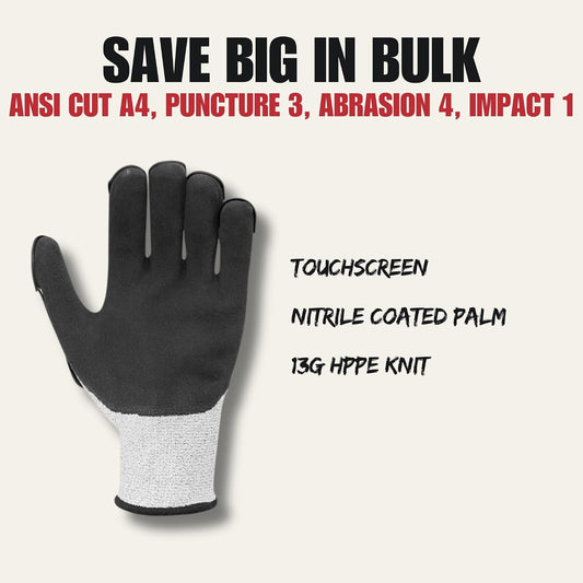 Cestus 3008, Nitrile Coated Impact Gloves, ANSI Cut A4