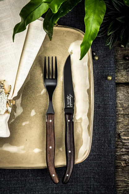 Steak Knives Luxury Line, Set of 6, Wenge Wood, Black