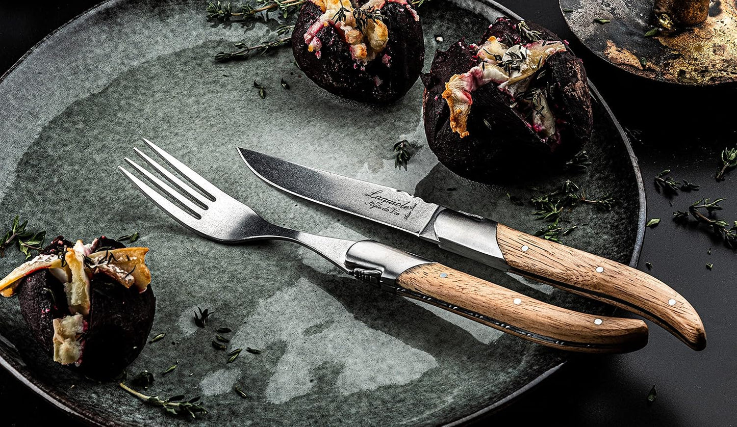 Steak Knives Luxury Line, Set of 6, Wenge Wood, Black