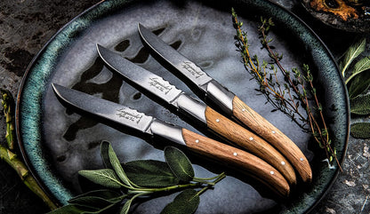 Steak Knives Luxury Line, Set of 6, Wenge Wood, Black