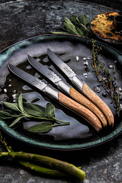 Steak Knives Luxury Line, Set of 6, Wenge Wood, Black