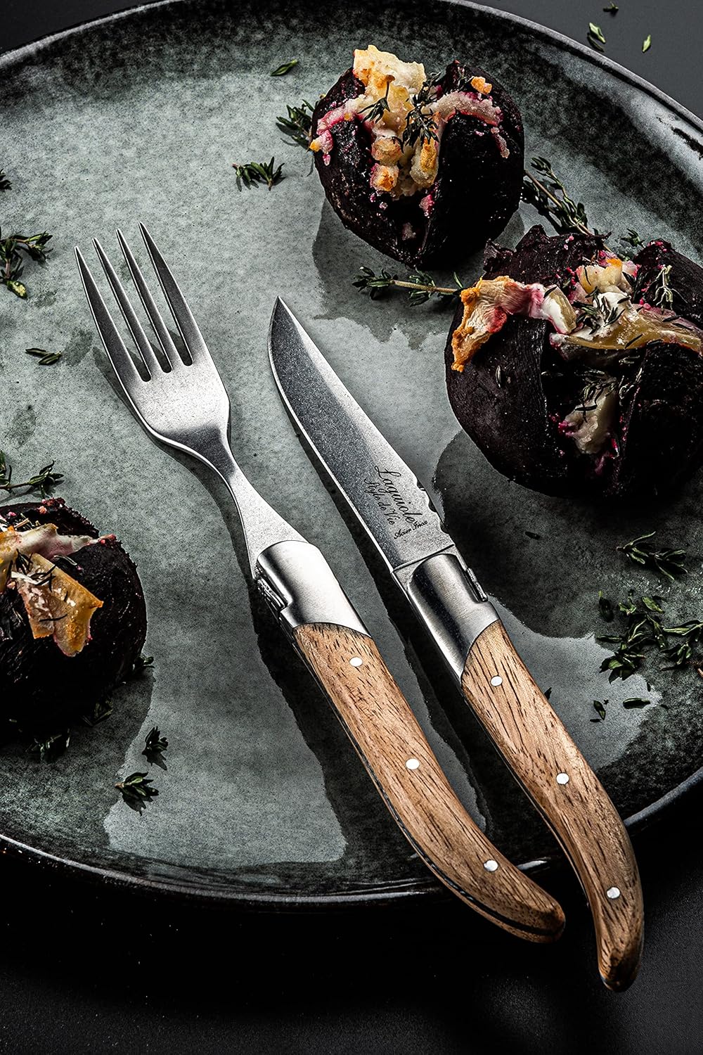 Steak Knives Luxury Line, Set of 6, Wenge Wood, Black