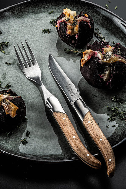 Steak Knives Luxury Line, Set of 6, Wenge Wood, Black