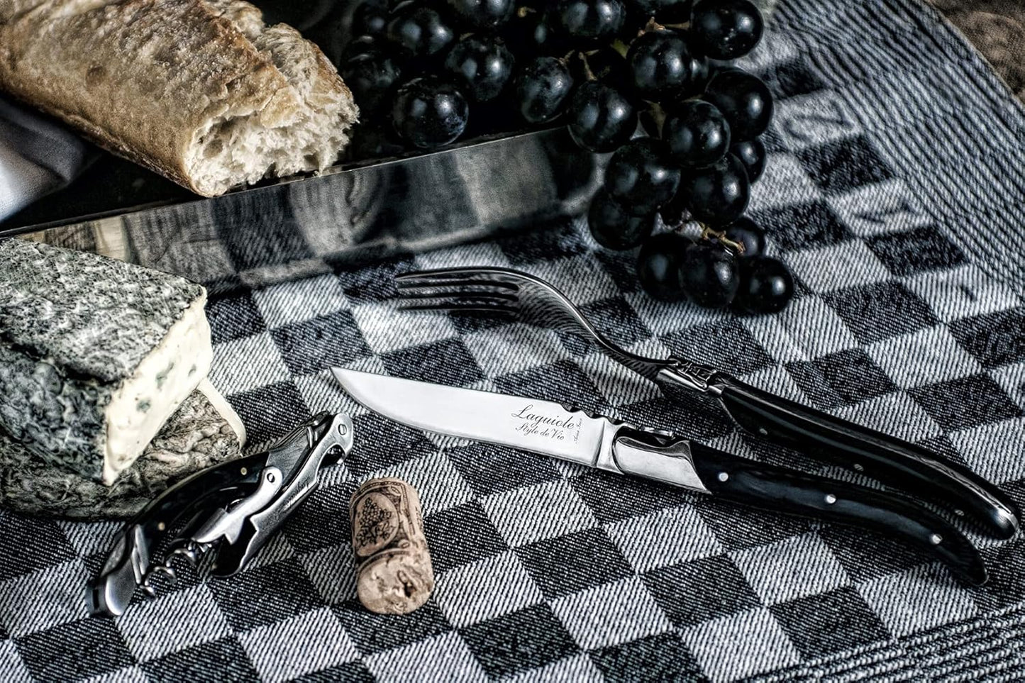 Steak Knives Luxury Line, Set of 6, Wenge Wood, Black