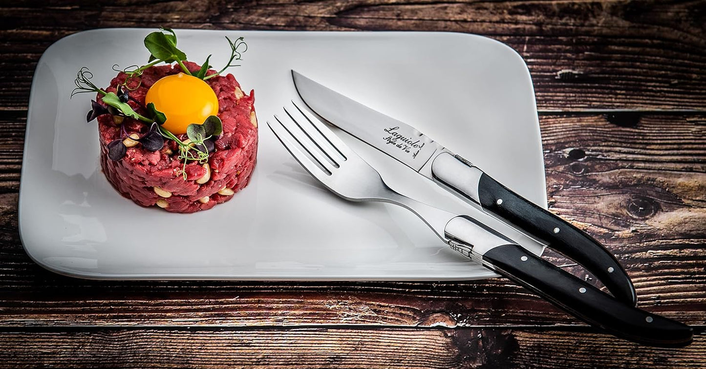 Steak Knives Luxury Line, Set of 6, Wenge Wood, Black