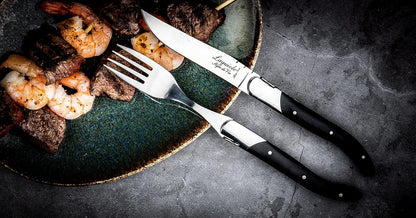 Steak Knives Luxury Line, Set of 6, Wenge Wood, Black