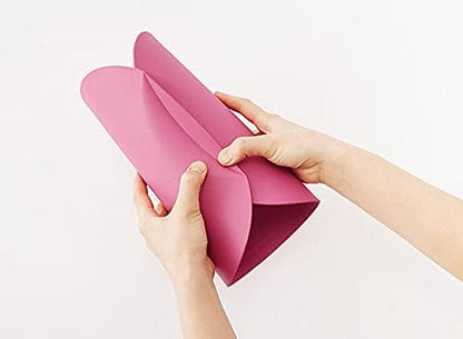doblé Non-Scratch Flexible Cutting Board for Chopping, Scratch Free Juice Grooves with Easy Grip Handle, Non-Slip Dishwasher Safe for Kitchen (Large (15.6" x 10.7"), Green)