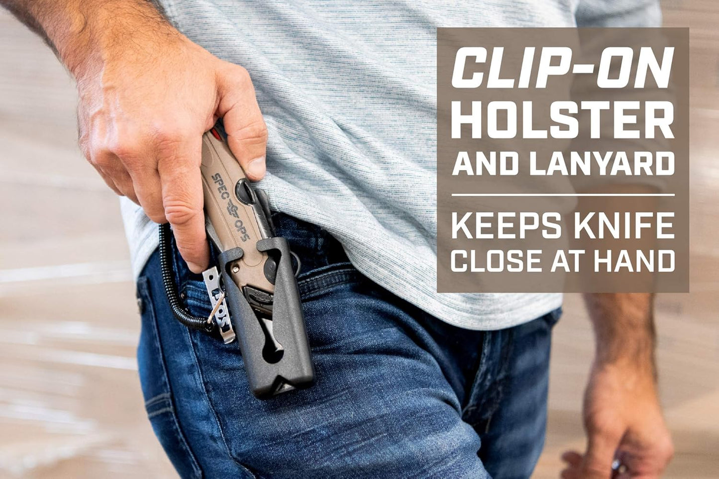 Tools Safety Knife Box Cutter, Self-Retracting Utility Knife for Warehouse & Cardboard Cutting with Holster and Lanyard