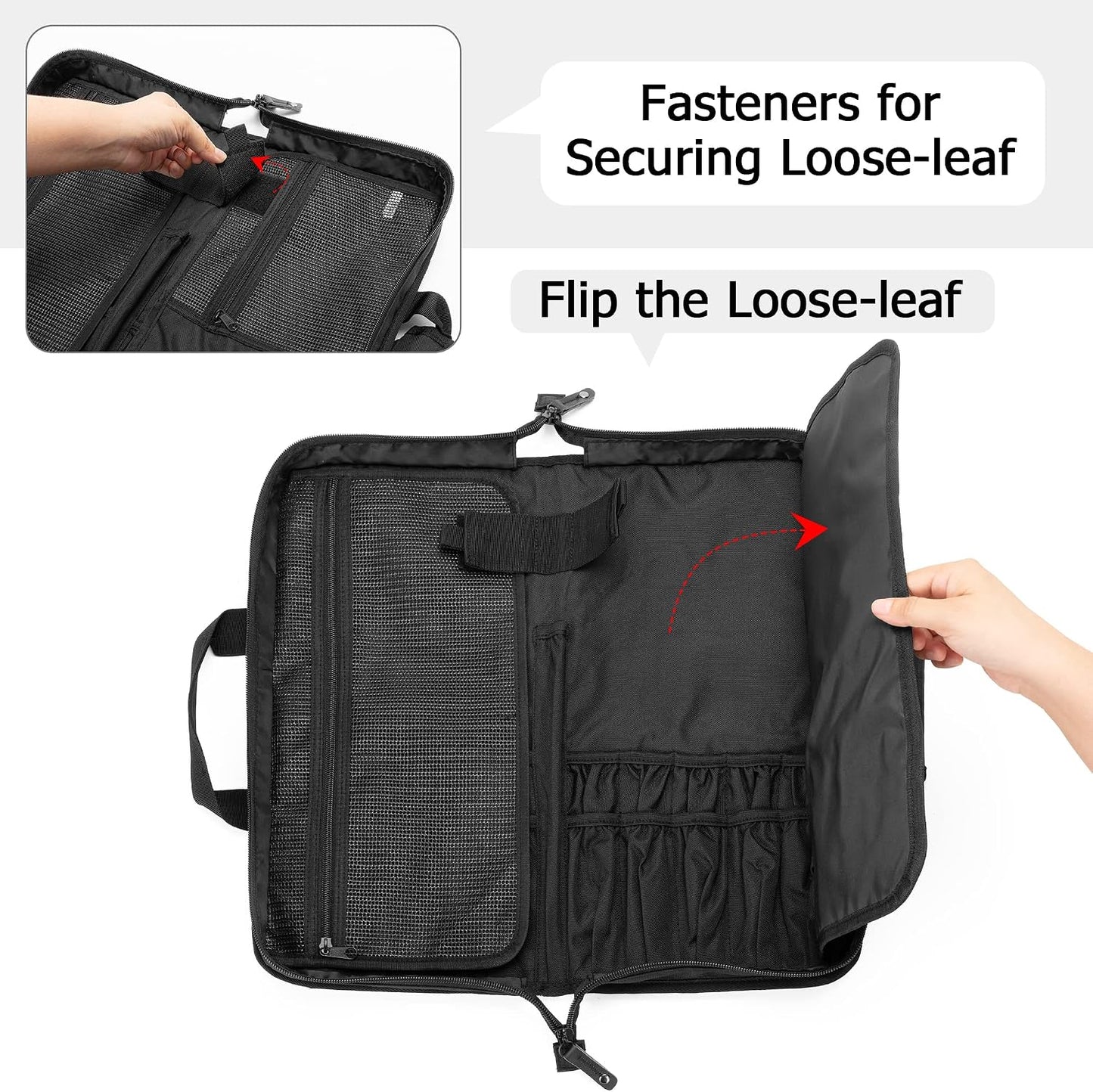 Chef Knife Bag with Lockhole & 17 + 6 Slots, up to 17.5 In, Bag Only | Knife Carrying Case for Kitchen Utensils, PVC Net Clamping Cloth Pocket, for Professional Cook, Caterer, Pastry, Fishmonger