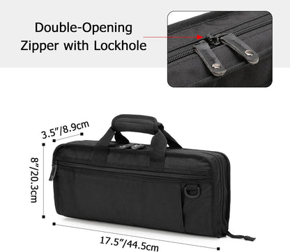 Chef Knife Bag with Lockhole & 17 + 6 Slots, up to 17.5 In, Bag Only | Knife Carrying Case for Kitchen Utensils, PVC Net Clamping Cloth Pocket, for Professional Cook, Caterer, Pastry, Fishmonger