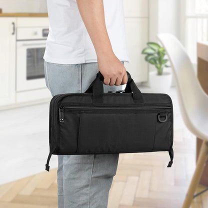 Chef Knife Bag with Lockhole & 17 + 6 Slots, up to 17.5 In, Bag Only | Knife Carrying Case for Kitchen Utensils, PVC Net Clamping Cloth Pocket, for Professional Cook, Caterer, Pastry, Fishmonger