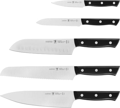 Dynamic 5-Pc Knife Set with Chef, Bread, Utility, Paring, Santoku | The Perfect Kitchen Knife Set for Effortless Cutting, German Engineered, Informed by 100+ Years of Mastery. Dishwasher safe