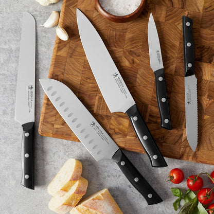 Dynamic 5-Pc Knife Set with Chef, Bread, Utility, Paring, Santoku | The Perfect Kitchen Knife Set for Effortless Cutting, German Engineered, Informed by 100+ Years of Mastery. Dishwasher safe