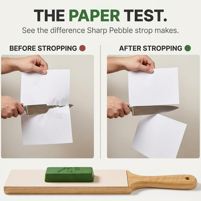 Leather Strop for Knife Sharpening | Double Sided Knife Strop with Premium Stropping Compound for Kitchen, Hunting & Pocket Knives, Tools & Chisels
