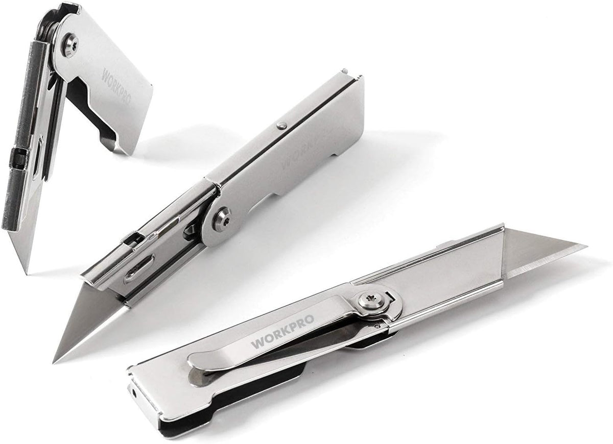 3PCS Quick Change Folding Pocket Utility Knife Set with Belt Clip