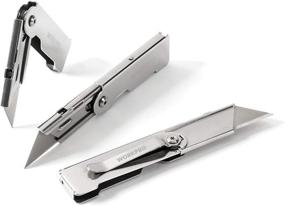 3PCS Quick Change Folding Pocket Utility Knife Set with Belt Clip