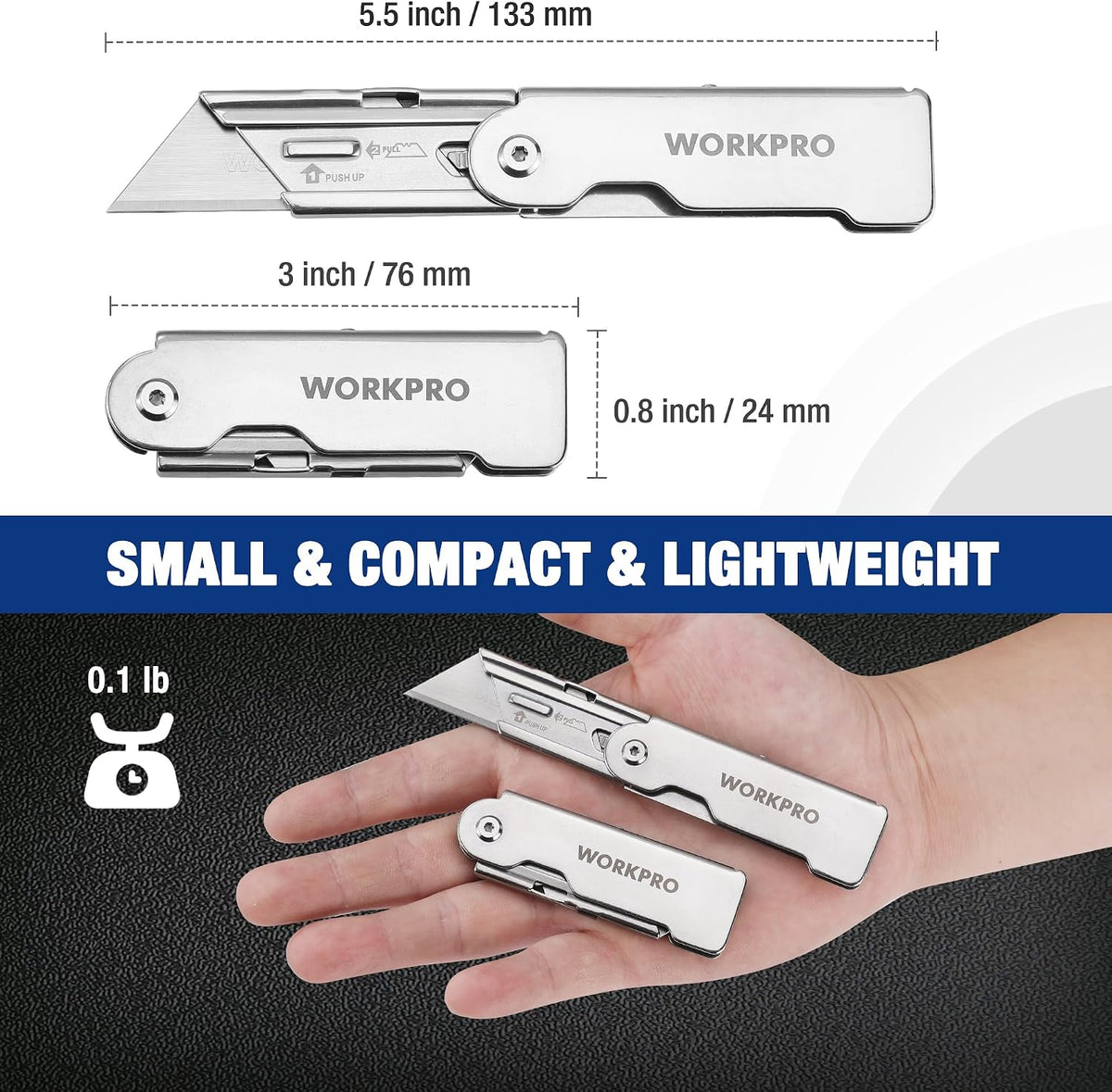 3PCS Quick Change Folding Pocket Utility Knife Set with Belt Clip