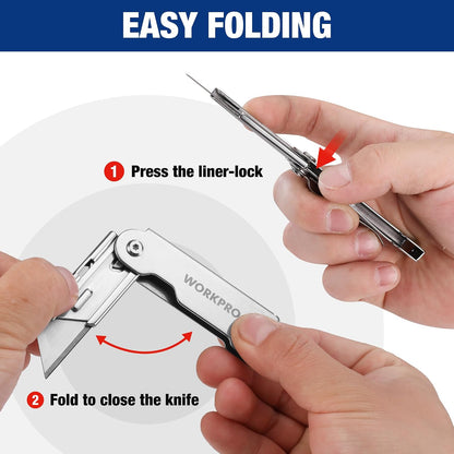 3PCS Quick Change Folding Pocket Utility Knife Set with Belt Clip