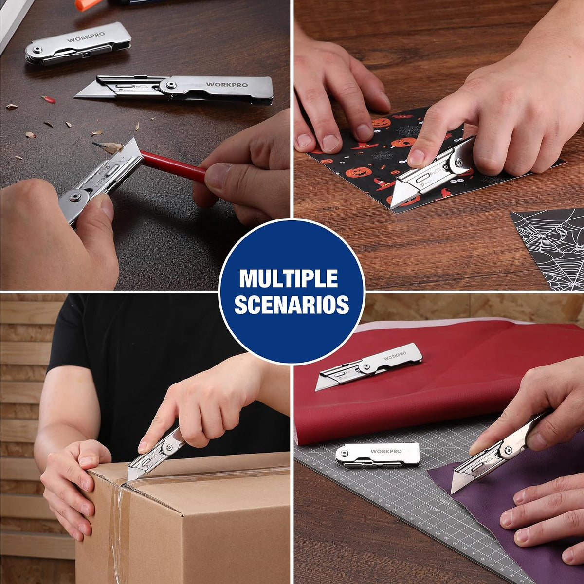 3PCS Quick Change Folding Pocket Utility Knife Set with Belt Clip