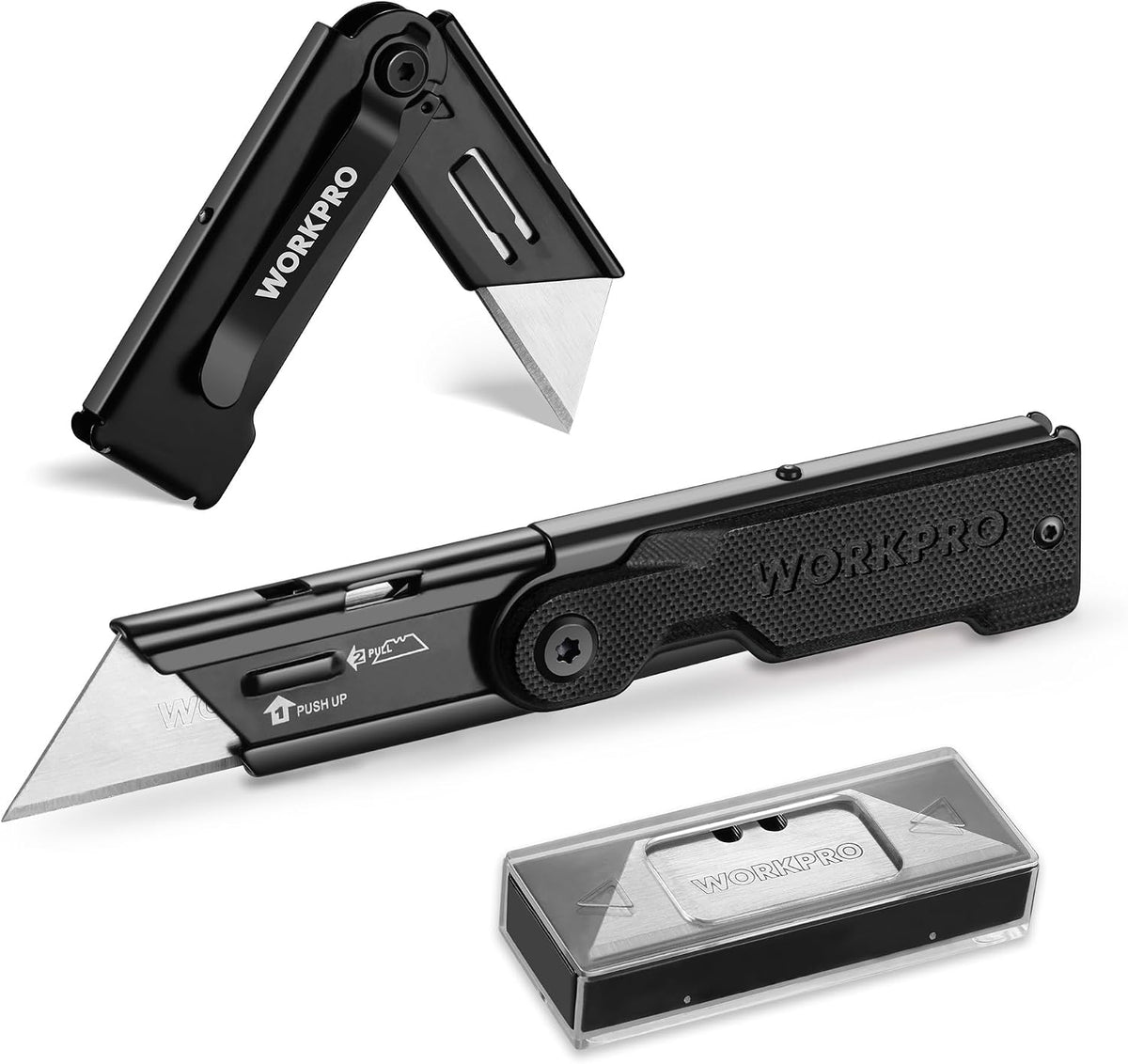 3PCS Quick Change Folding Pocket Utility Knife Set with Belt Clip