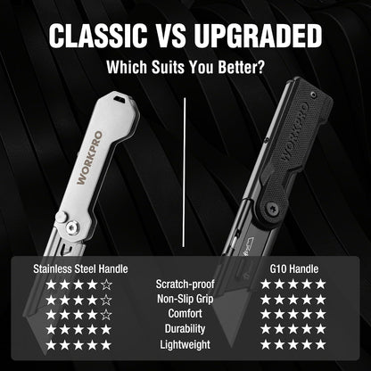 3PCS Quick Change Folding Pocket Utility Knife Set with Belt Clip