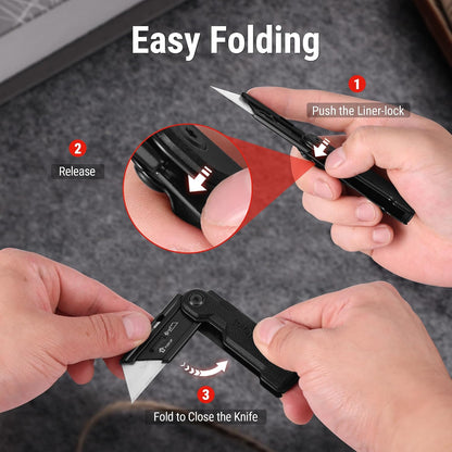 3PCS Quick Change Folding Pocket Utility Knife Set with Belt Clip
