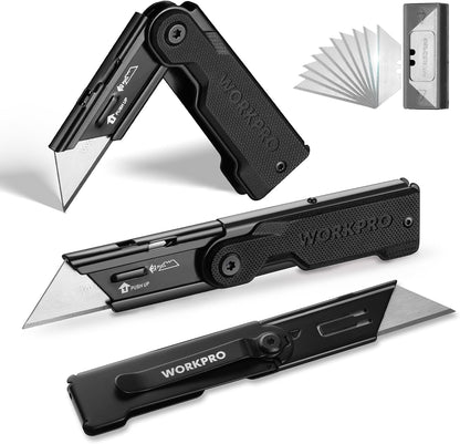 3PCS Quick Change Folding Pocket Utility Knife Set with Belt Clip