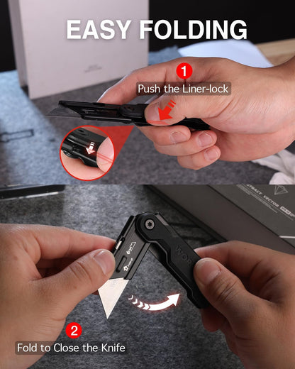 3PCS Quick Change Folding Pocket Utility Knife Set with Belt Clip
