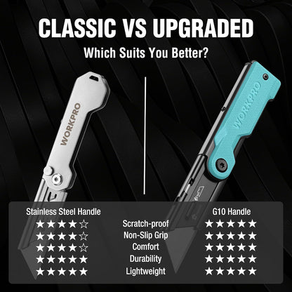 3PCS Quick Change Folding Pocket Utility Knife Set with Belt Clip