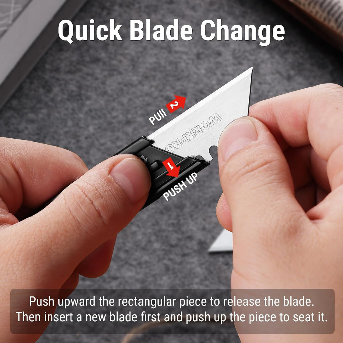 3PCS Quick Change Folding Pocket Utility Knife Set with Belt Clip