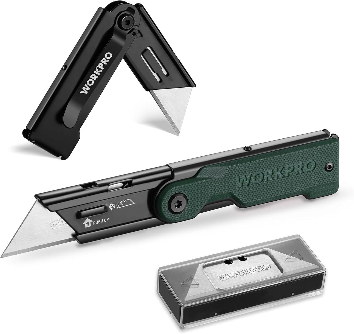 3PCS Quick Change Folding Pocket Utility Knife Set with Belt Clip