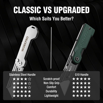 3PCS Quick Change Folding Pocket Utility Knife Set with Belt Clip