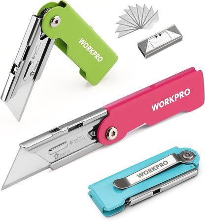3PCS Quick Change Folding Pocket Utility Knife Set with Belt Clip