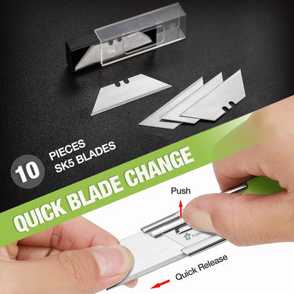 3PCS Quick Change Folding Pocket Utility Knife Set with Belt Clip