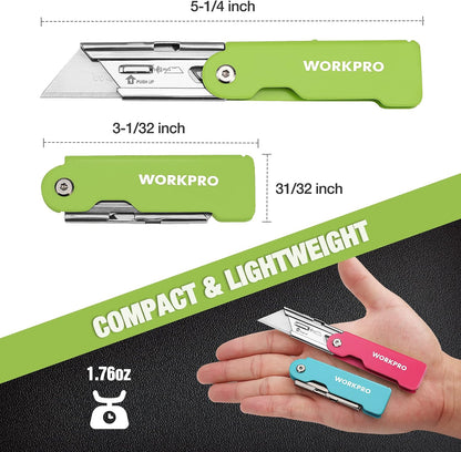 3PCS Quick Change Folding Pocket Utility Knife Set with Belt Clip