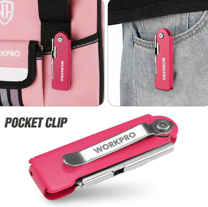 3PCS Quick Change Folding Pocket Utility Knife Set with Belt Clip
