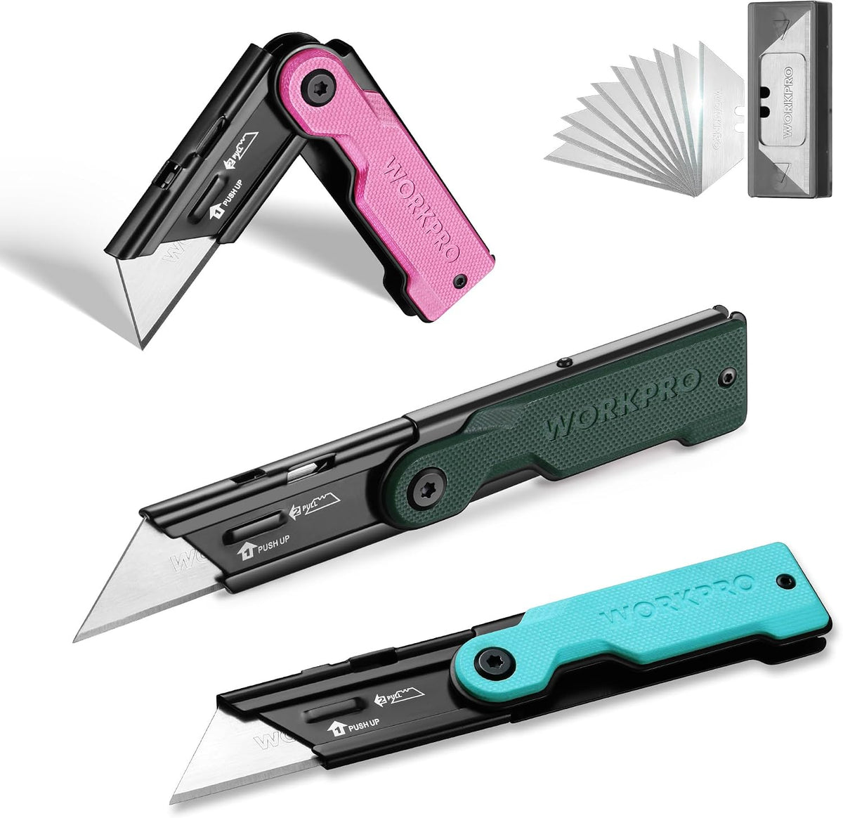 3PCS Quick Change Folding Pocket Utility Knife Set with Belt Clip