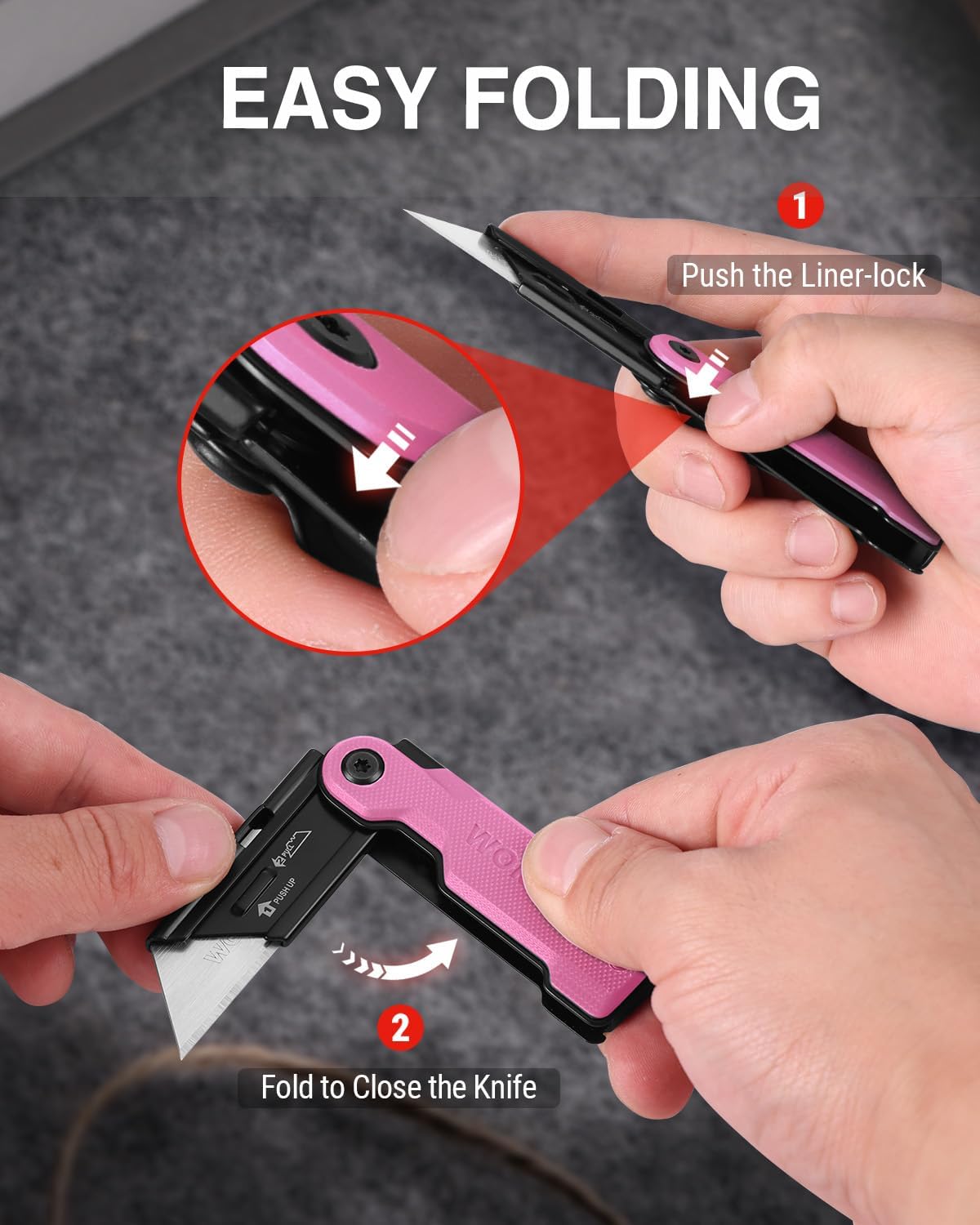 3PCS Quick Change Folding Pocket Utility Knife Set with Belt Clip