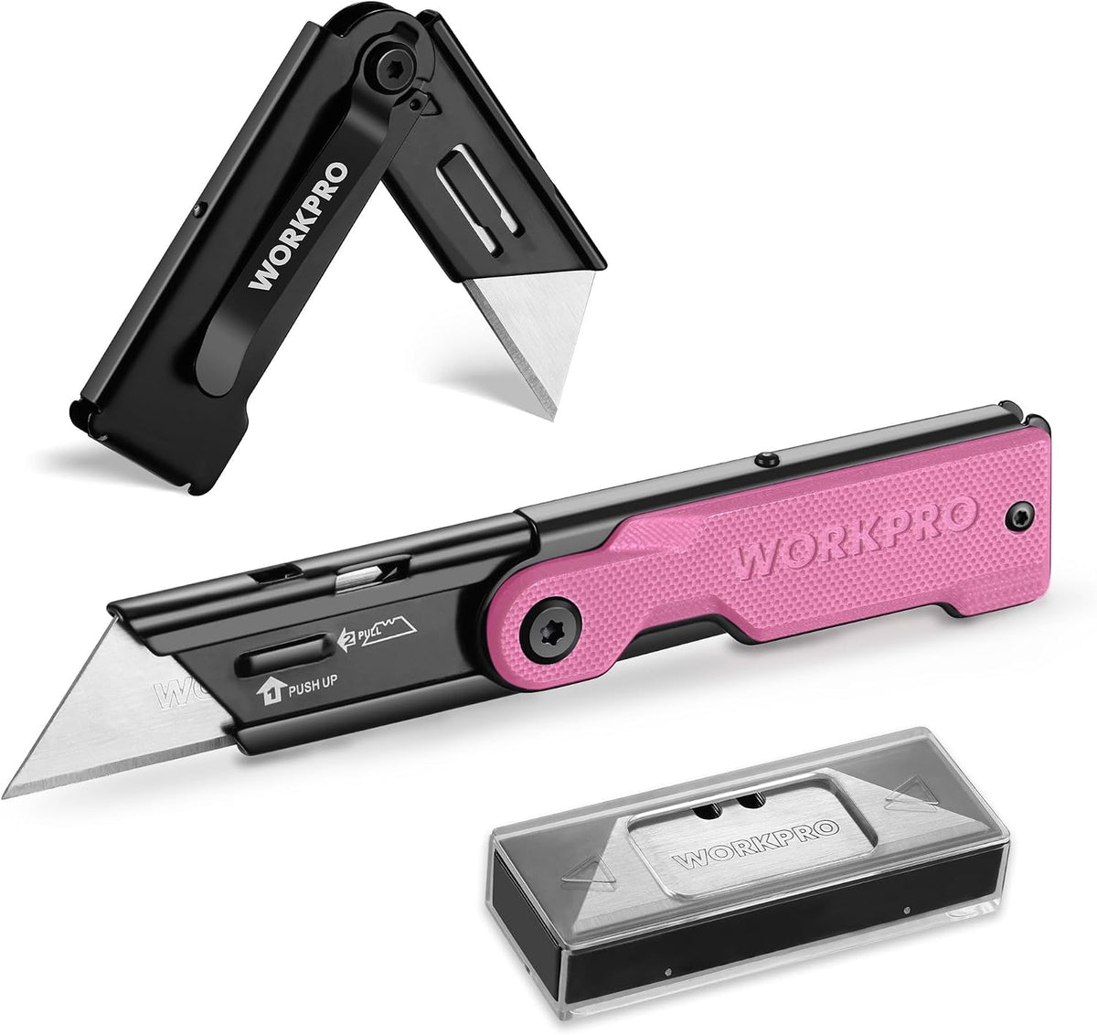 3PCS Quick Change Folding Pocket Utility Knife Set with Belt Clip