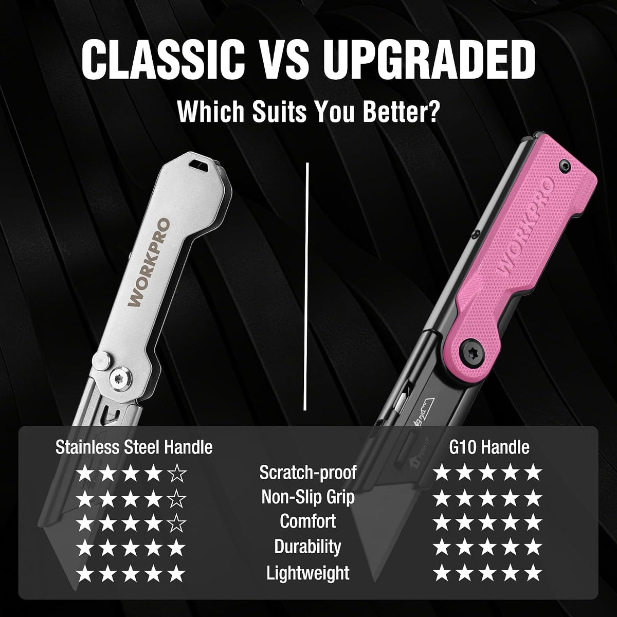 3PCS Quick Change Folding Pocket Utility Knife Set with Belt Clip