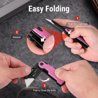 3PCS Quick Change Folding Pocket Utility Knife Set with Belt Clip