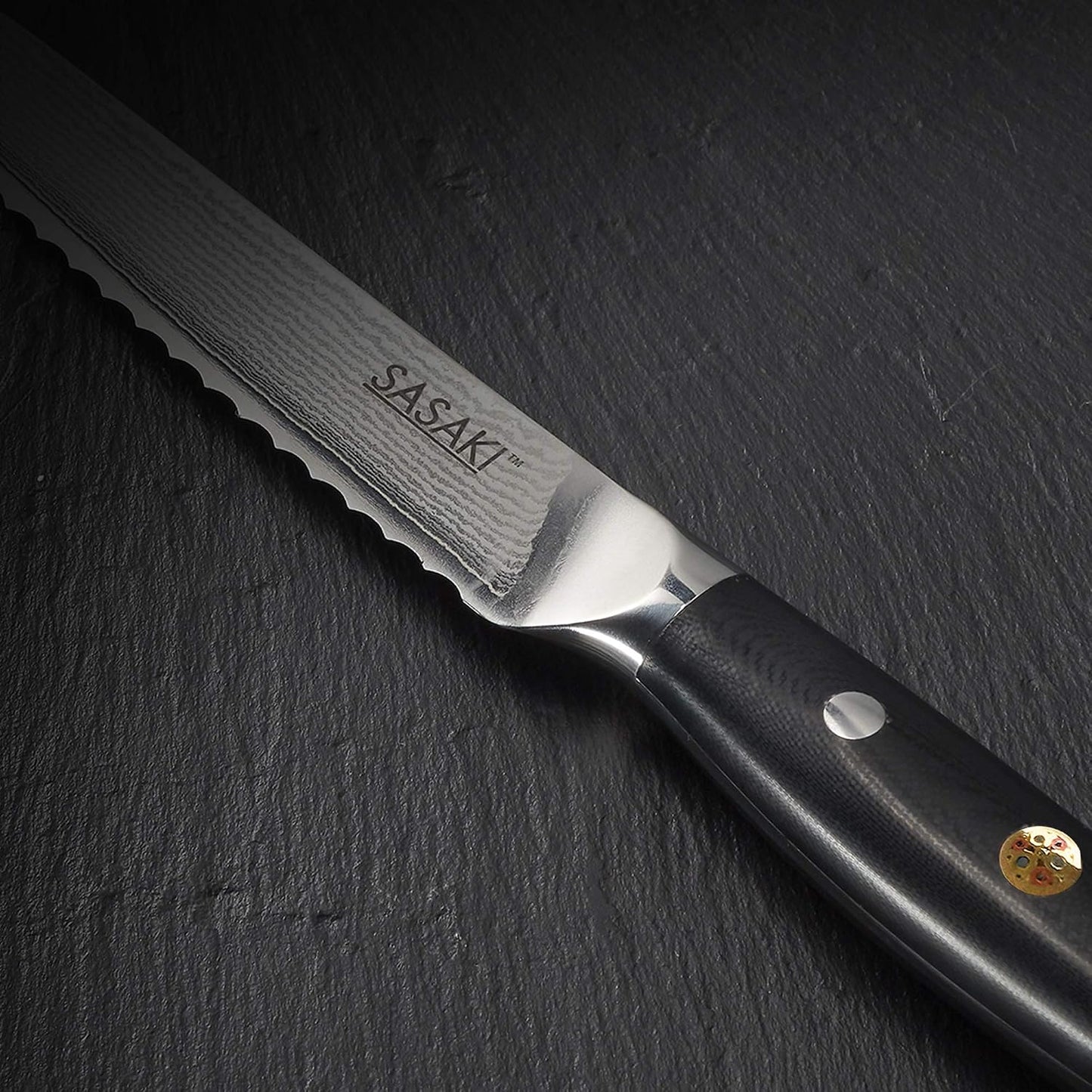 5228194 Masuta Japanese AUS-10 Stainless Steel Santoku Knife with Locking Sheath, 7-Inch