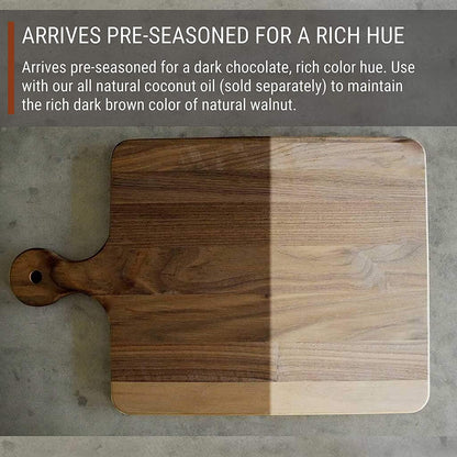 Made in USA Walnut Cutting Board - Butcher Block made from Sustainable Hardwood (Round - 13.5)