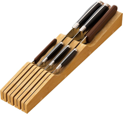 Knife Drawer Organizer (Natural, 15 Knives Organizer)