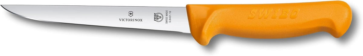 Swibo 6" Boning Knife, Narrow Straight Blade, Orange