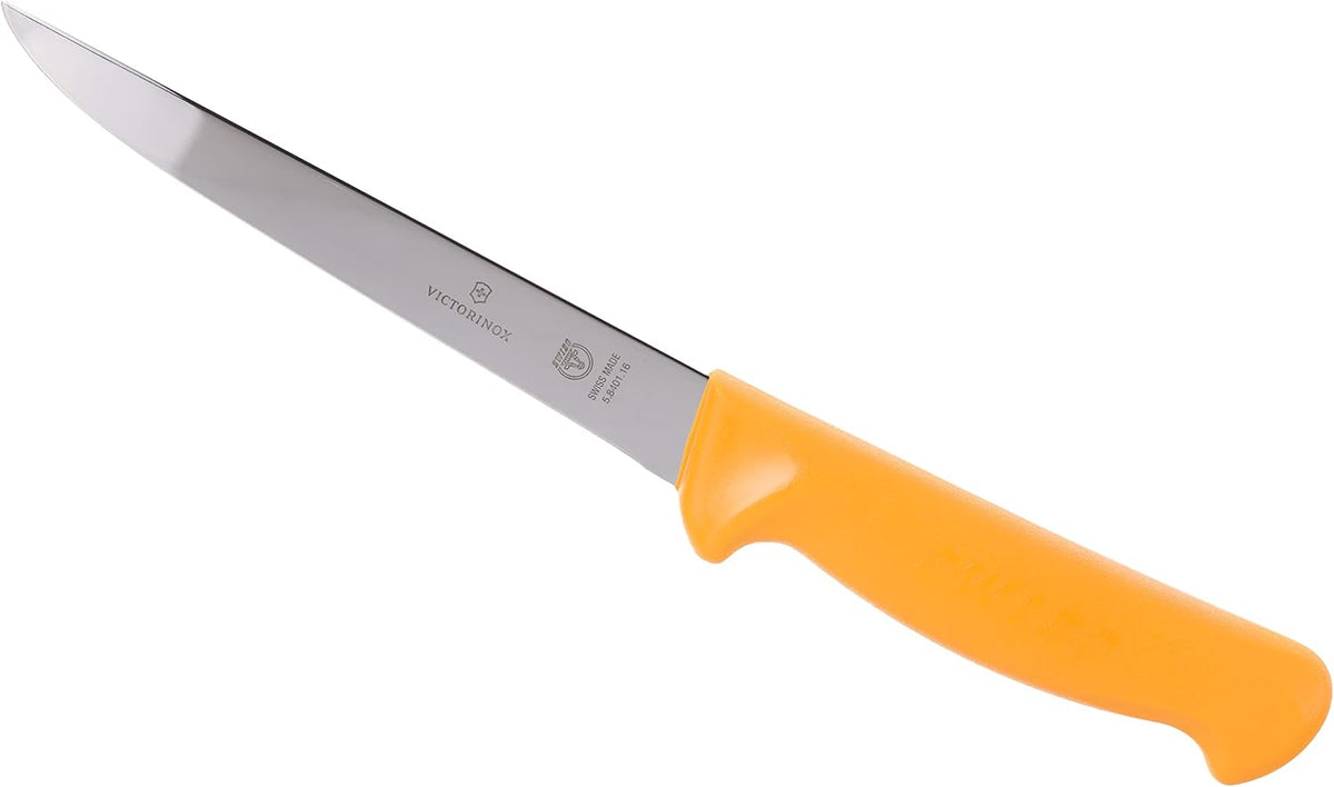 Swibo 6" Boning Knife, Narrow Straight Blade, Orange