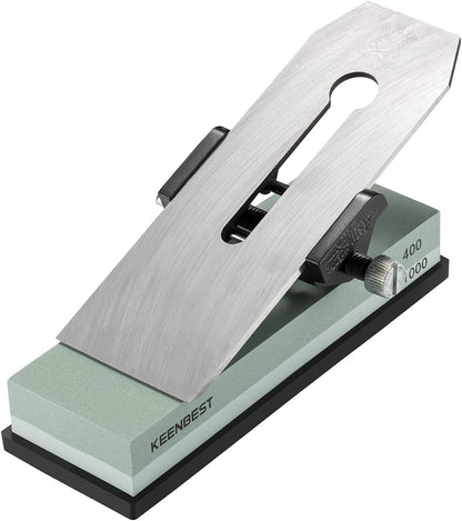 KEENBEST Actual Grit Premium Material Sharpening Stone 2 Side 400 1000 Whetstone Set Kitchen Knife Sharpener Stone Wet Stones for Sharping Knives Kit with Non-slip Rubber Base