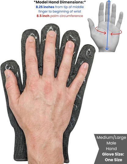 Oven Gloves with Fingers - 932°F Extreme Heat Proof and Cut Resistant Mitts for Kitchen, BBQ, Grill, Baking, Fire Pit - EN407 Certified with Non-Slip Silicone Grip and Cotton Lined for Comfort